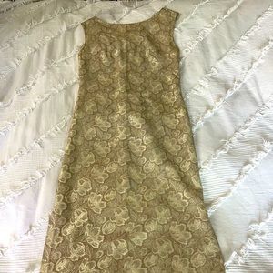 Gold a cream vintage dress